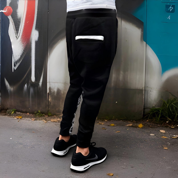 ^BLACK FLAG^ (BLACK) ~CREW POSSE~ EMBROIDERED JOGGER SWEATPANTS (CUT & SEW)