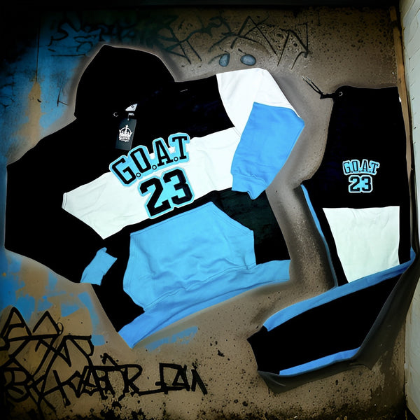 *23 GOAT* (BLACK-TURQUOISE) HOODED SWEATSUITS