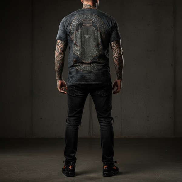*HEADRUSH* (Black-Acid Wash) ~Headrush Motors~ Short Sleeve T-shirts