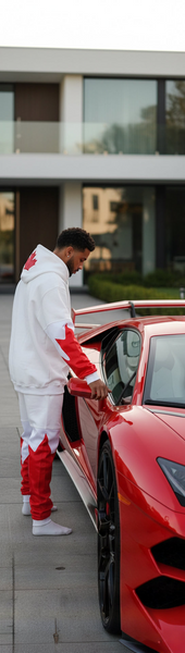 *ALL HEART* ~World Juniors Team Canada~ (WHITE-RED) •JOGGER SWEATSUITS• (Cut & Sew / Embroidery)