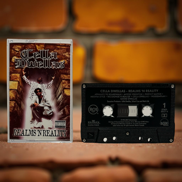 •CELLA DWELLAS - REALMS & REALITY• ~1996 OG CANADIAN PRESSING~ (CASSETTE TAPE) (BLACK SHELL)