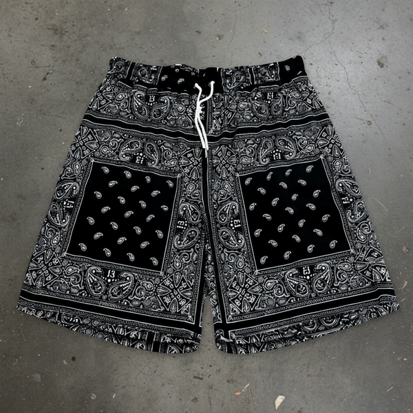 *Black Bandana Shorts* ~lightweight summer shorts~