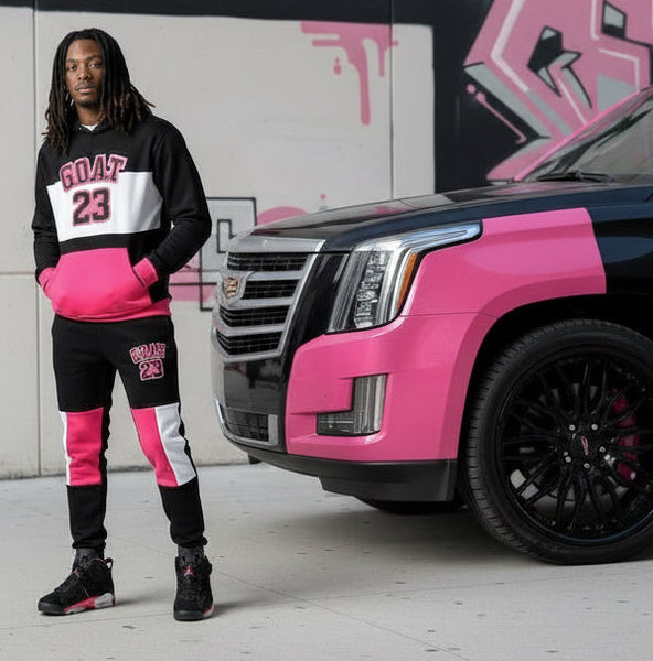 *23 GOAT* (BLACK-PINK) HOODED SWEATSUITS