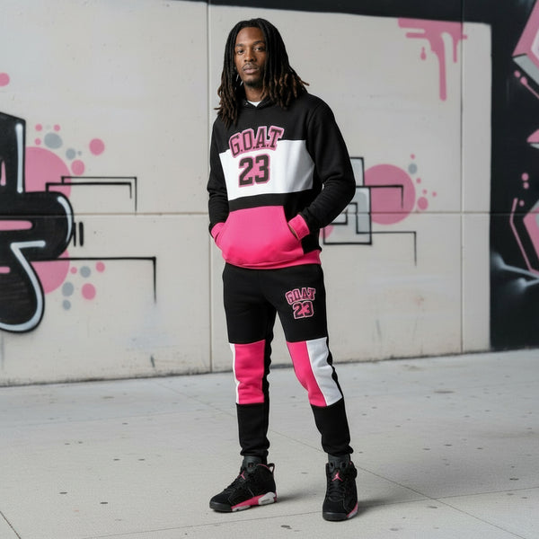 *23 GOAT* (BLACK-PINK) HOODED SWEATSUITS
