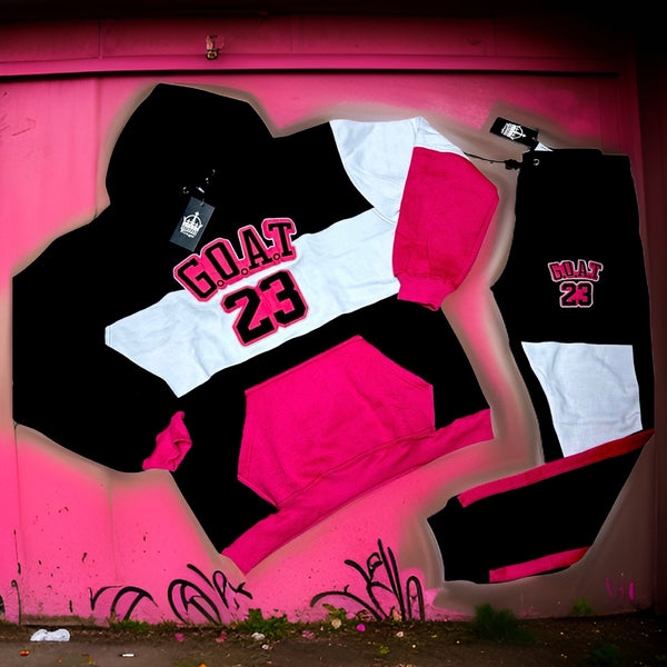 *23 GOAT* (BLACK-PINK) HOODED SWEATSUITS