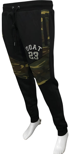 ^23 GOAT^ CAMOUFLAGE LUXURY JOGGER SWEATS (CUT & SEW) (EMBROIDERED LOGO)