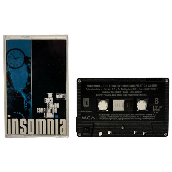 •INSOMNIA - THE ERICK SERMON COMPILATION ALBUM• ~1996 OG CANADIAN PRESSING~ (CASSETTE TAPE) (BLACK SHELL)
