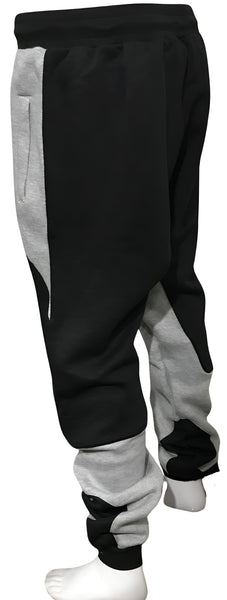 ^23^ (BLACK-LIGHT GREY) LUXURY JOGGER SWEATPANTS (CUT & SEW)