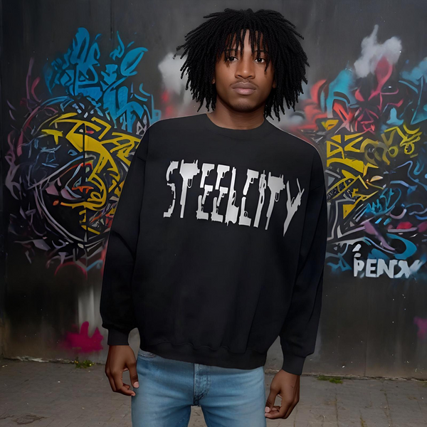 ^STEEL CITY^ VINYL PRINT CREWNECK SWEATSHIRT