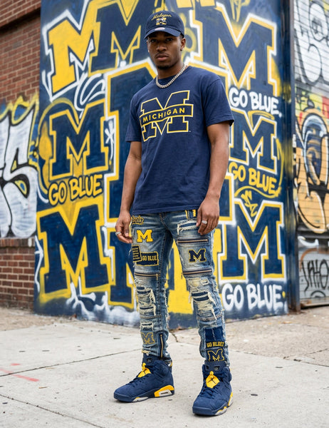 *MICHIGAN WOLVERINES* Strapback Hats by Mitchell & Ness (Dad Hat Fit)