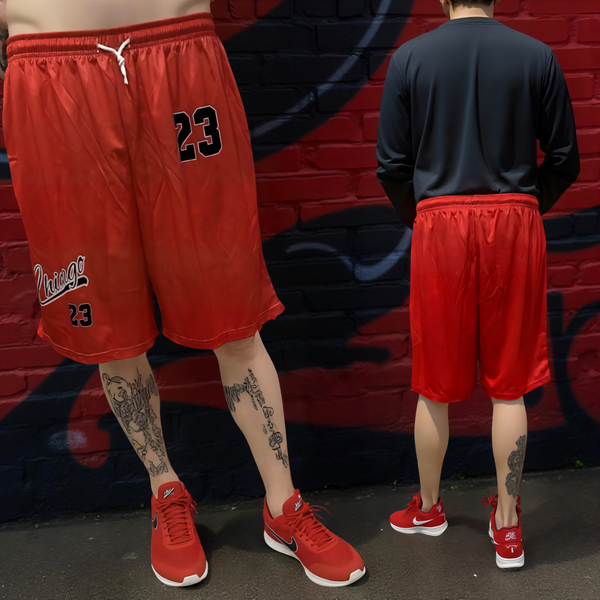 •CHICAGO 23• ~Red Shorts~ *Summer activewear* (Front pockets & drawstring closure)