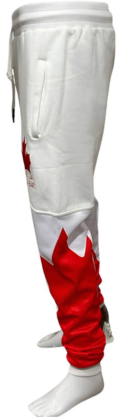 ^ALL HEART^ ~CANADIAN WORLD JUNIOR HOCKEY~ (WHITE-RED) JOGGER SWEATPANTS