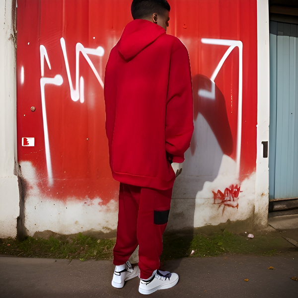 ^SEAN JOHN^ (RED-MULTI) POLYESTER HOODED ZIP UP TRACKSUITS (XB SIZED)