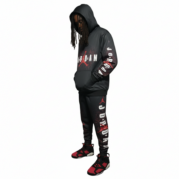 •AIR JORDAN• FULL SWEATSUITS (HOODED) (FLEECY SOFT LINED)