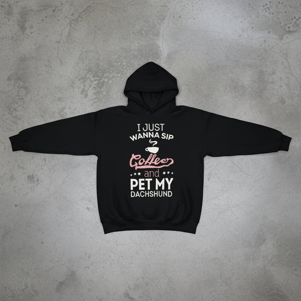 *DESIGN BY HUMANS* (BLACK) PULLOVER HOODIE (DISTRESSED LOGO STYLE)