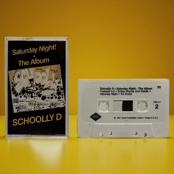 •SHCHOOLLY D - SATURDAY NIGHT - THE ALBUM• ~1987 OG PRESSING~ (CASSETTE TAPE)