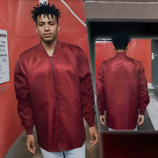 ^ELWOOD^ (WINE RED) NYLON SPRING ZIP UP JACKETS