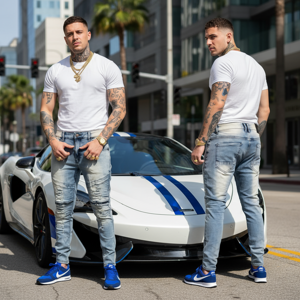 *ONE CULTURE* ~MOTO STYLE~ •RIPPED DENIM JEANS•