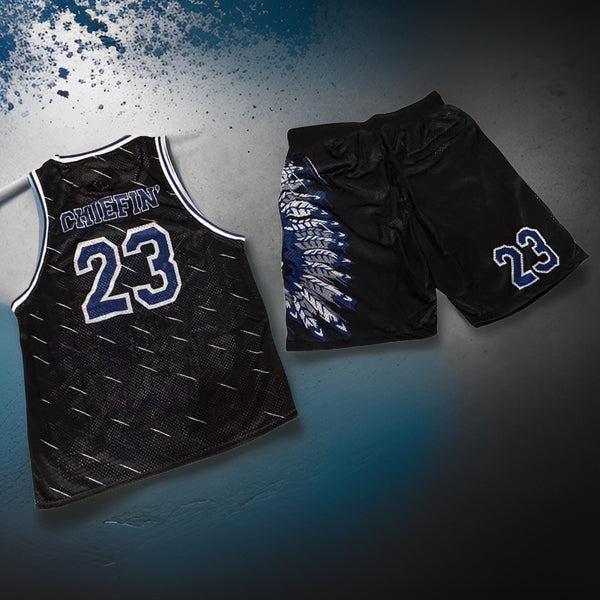 *CHIEFIN’* (BLACK / BLUE) MATCHING SUMMER OUTFITS (BASKETBALL)