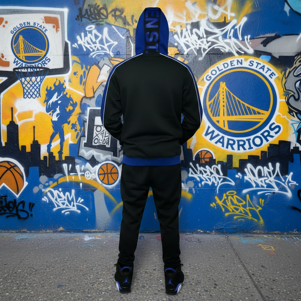 •GOLDEN STATE WARRIORS• (ZIPWAY) MEN'S GAME DAY ~BREAKAWAY~ ZIP UP HOODED SWEATSUITS