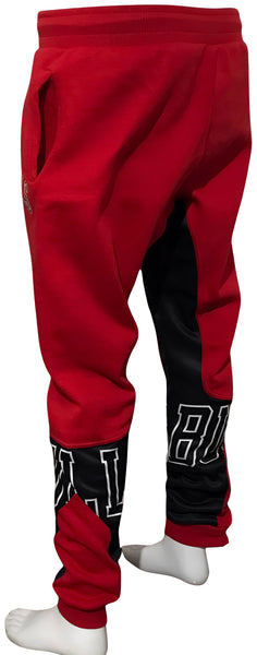 ^BULLS^ (RED-MULTI) *CUT & SEW* LUXURY JOGGER SWEATPANTS