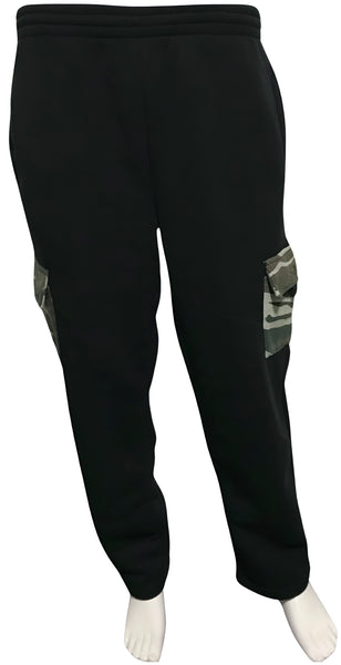 ^DOMINO LUX^ (BLACK WITH CAMO) STRAIGHT LEG SWEATPANTS