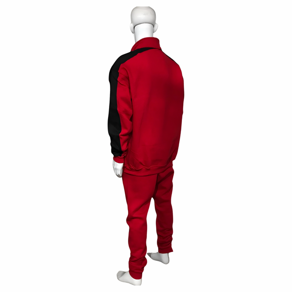 •23• (RED-BLACK) ZIP UP TRACKSUITS (CUT & SEW)