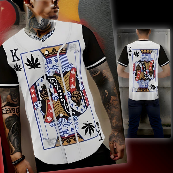 ^WEED KING^ Button up Baseball Jerseys (Sublimation)