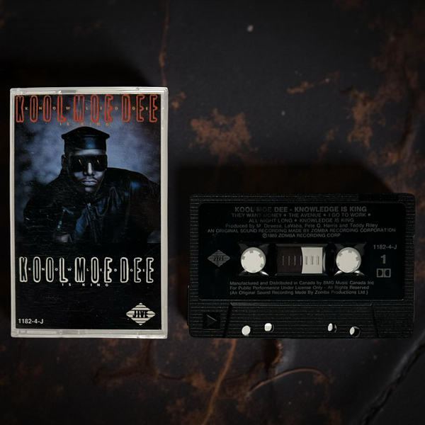•KOOL MOE DEE - KNOWLEDGE IS KING• ~1989 OG PRESSING~ (CASSETTE TAPE) (CANADIAN BLACK SHELL)