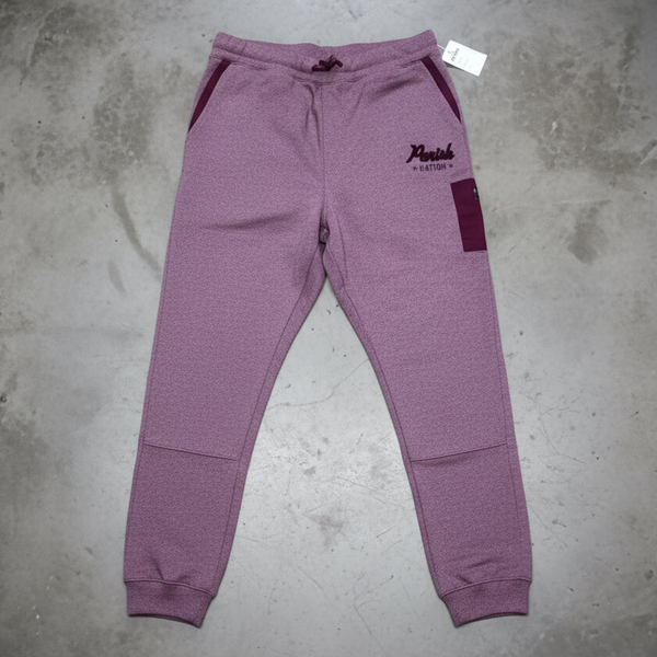*PARISH NATION* ~LIGHT BURGUNDY~ •BIG & TALL JOGGER SWEATPANTS•