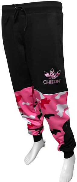^CHIEFIN’ ADI-FEATHER^ (PINK CAMOUFLAGE) JOGGER SWEATPANTS (CUT & SEW)