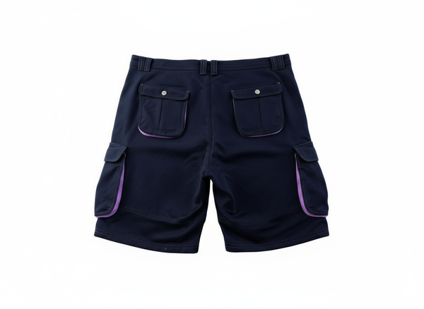 *Rich YungCotton Cargo Shorts* (42”) (36”) (Navy/Purple)