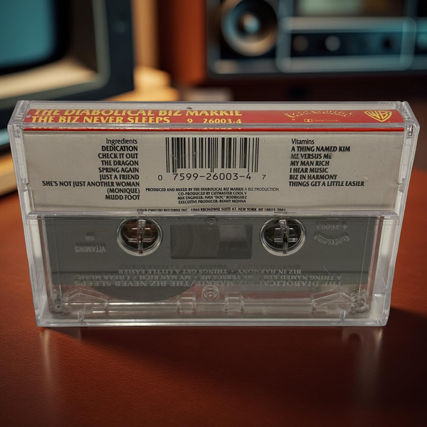 •THE DIABOLICAL BIZ MARKIE ~ THE BIZ NEVER SLEEPS• ~1989 OG PRESSING~ (CASSETTE TAPE) (1)