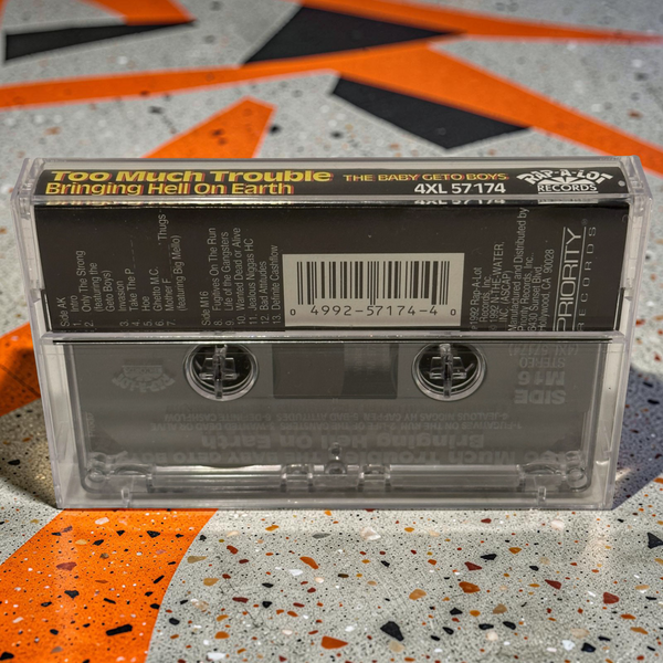 •TOO MUCH TROUBLE ~ BRINGING HELL ON EARTH• ~1992 OG PRESSING~ (CASSETTE TAPE)