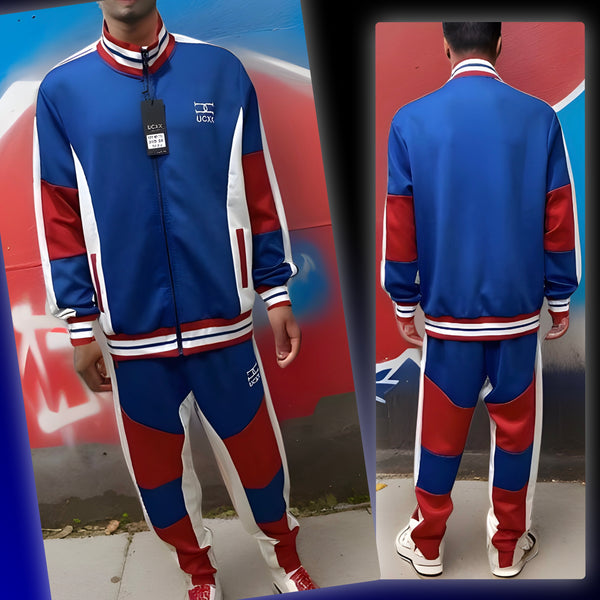 ^UCXX^ (BLUE-RED) ZIP UP TRACKSUITS (ACTIVEWEAR)