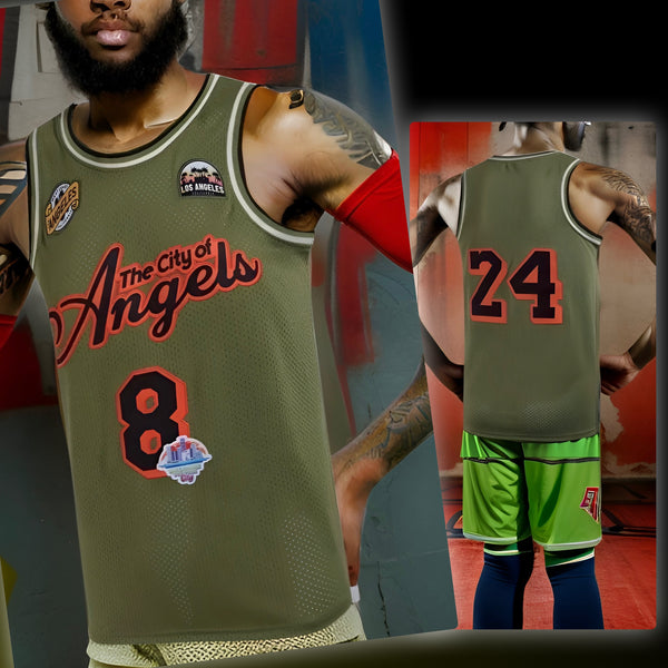 ^THE CITY OF ANGELS 8/24^ Basketball Jerseys (Stitched Logos & Numbers)