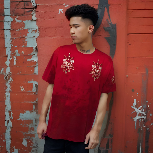 ^8IGHTH DSTRKT^ (RED) ~EMBROIDERED LOGOS~ SHORT SLEEVE T-SHIRTS