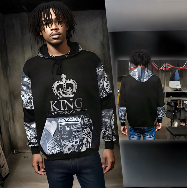 ^KING OF HEARTS^ LUXURY PULLOVER HOODIES (CUT & SEW) (EMBROIDERED LOGO)