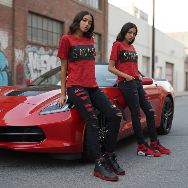 *INFAMOUS BLACK SHEEP* ~SAVAGE~ *3D PRINT* ALL OVER FANCY PRINT TEES FOR WOMEN