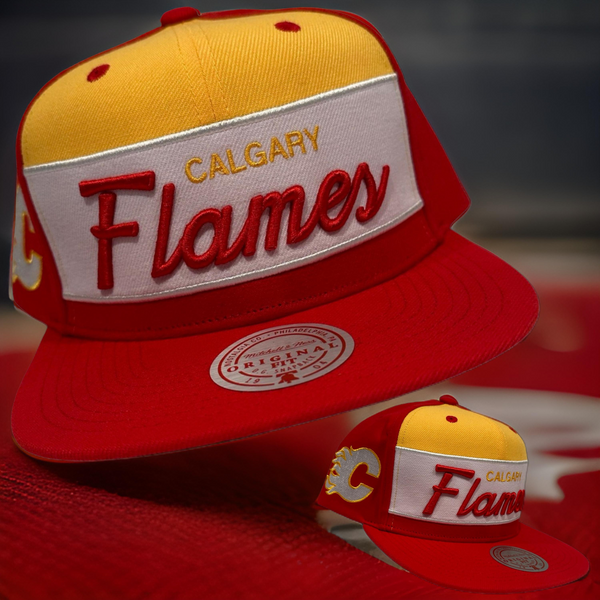 *Calgary Flames* snapback hats by Mitchell & Ness