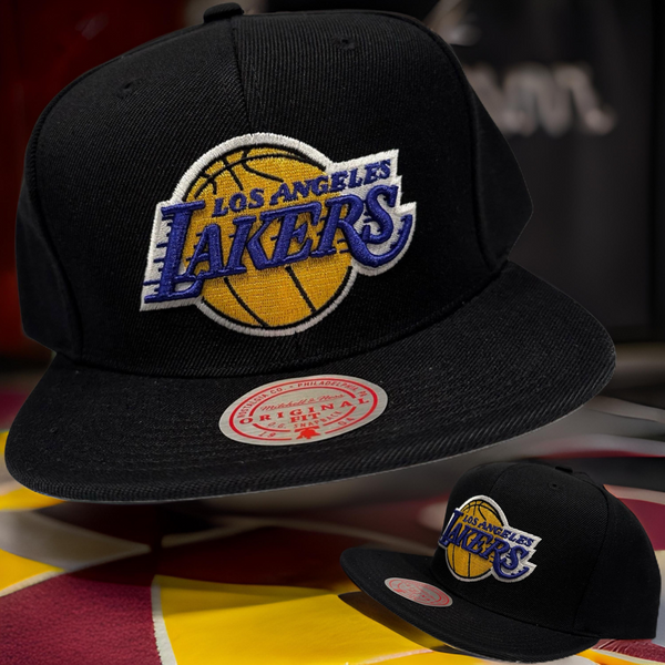 *Los Angeles Lakers* (Black) snapback hats By Mitchell & Ness