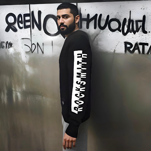 ^FAMOUS STARS AND STRAPS / ROCKSMITH^ (BLACK) CREWNECK SWEATSHIRT COLLABORATION