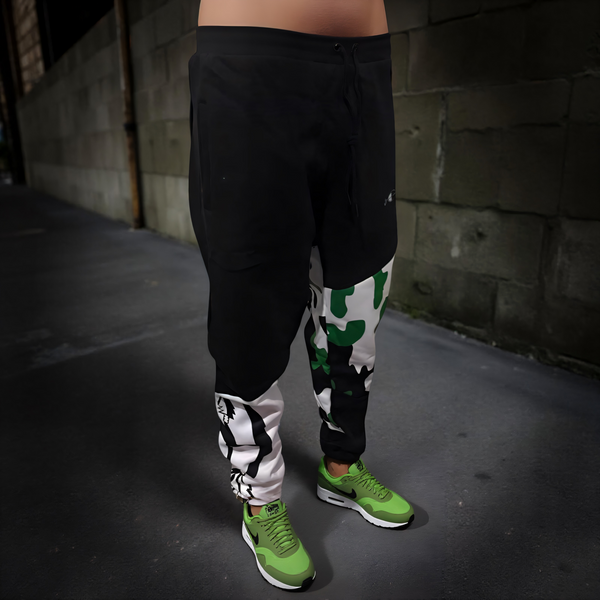 •CHAMPION CHIEF• LUXURY (GREEN CAMOUFLAGE) JOGGER SWEATPANTS (CUT & SEW)