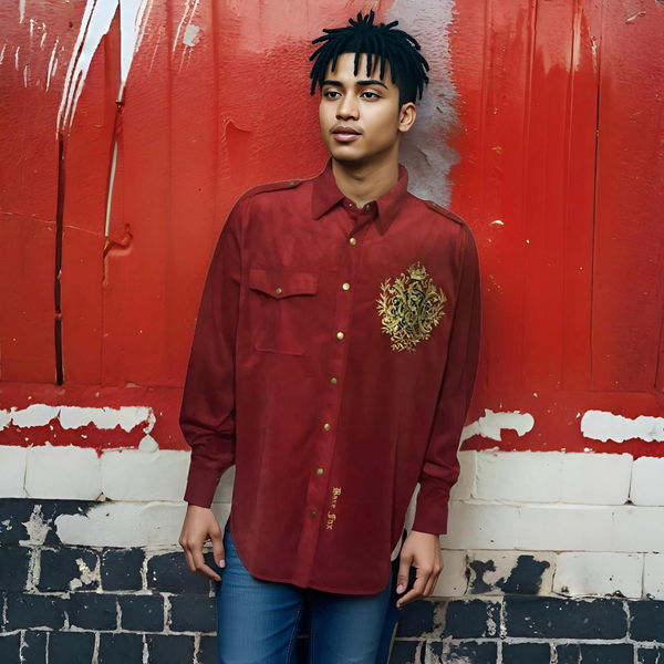^BAREFOX^ FANCY BUTTON UP DRESS SHIRTS (EMBROIDERED)