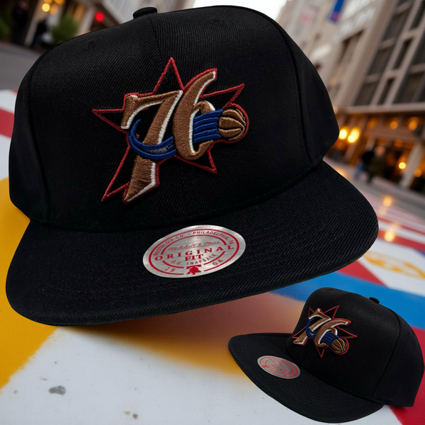 *Philadelphia 76ers* snapback hats by Mitchell & Ness
