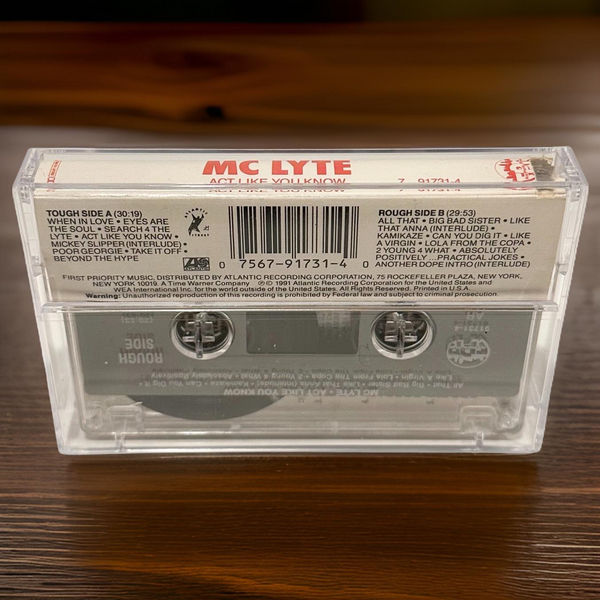 •MC LYTE - ACT LIKE YOU KNOW• ~1991 OG PRESSING~ (CASSETTE TAPE) (2)