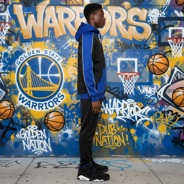 •GOLDEN STATE WARRIORS• (ZIPWAY) MEN'S GAME DAY ~BREAKAWAY~ ZIP UP HOODED SWEATSUITS