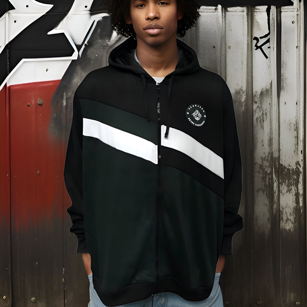 ^SEAN JOHN^ (GREEN) POLYESTER HOODED ZIP UP TRACK JACKETS (XB SIZED)