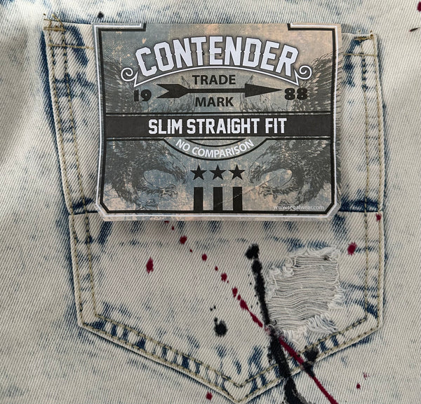 *CONTENDER* •Slim Straight• ~Denim Jeans~ (ICE WASH) (40”x34”)