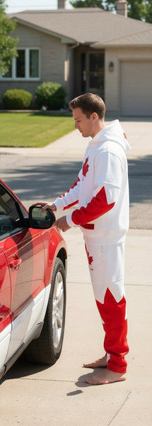 *ALL HEART* ~World Juniors Team Canada~ (WHITE-RED) •JOGGER SWEATSUITS• (Cut & Sew / Embroidery)